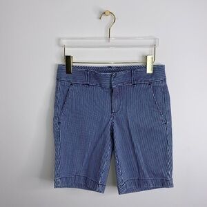J. Crew Shorts Women's Size 0 Andie Striped Bermuda Denim Preppy Nautical